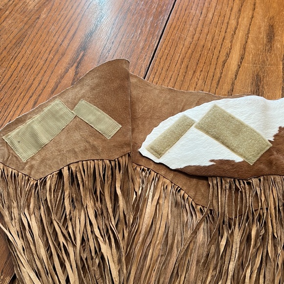 Pat Dahnke Vintage Calf Hair Belt With Long Brown Suede Fringe Velcro Closure - Picture 10 of 12